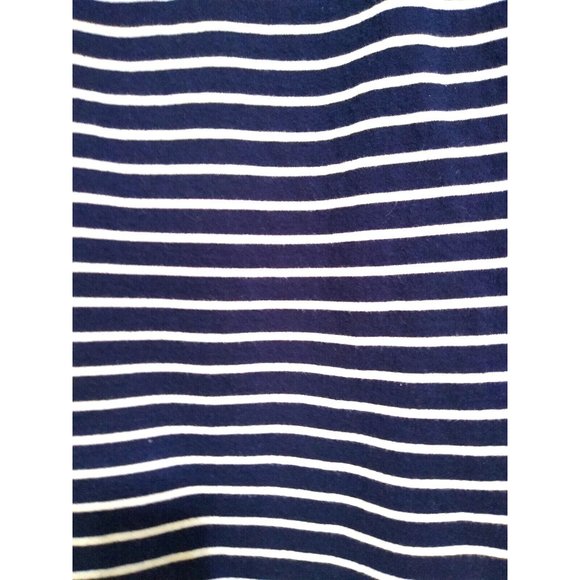 Chaps women's striped Navy and Cream Tee with shoulder zipper     Size M - Picture 6 of 6